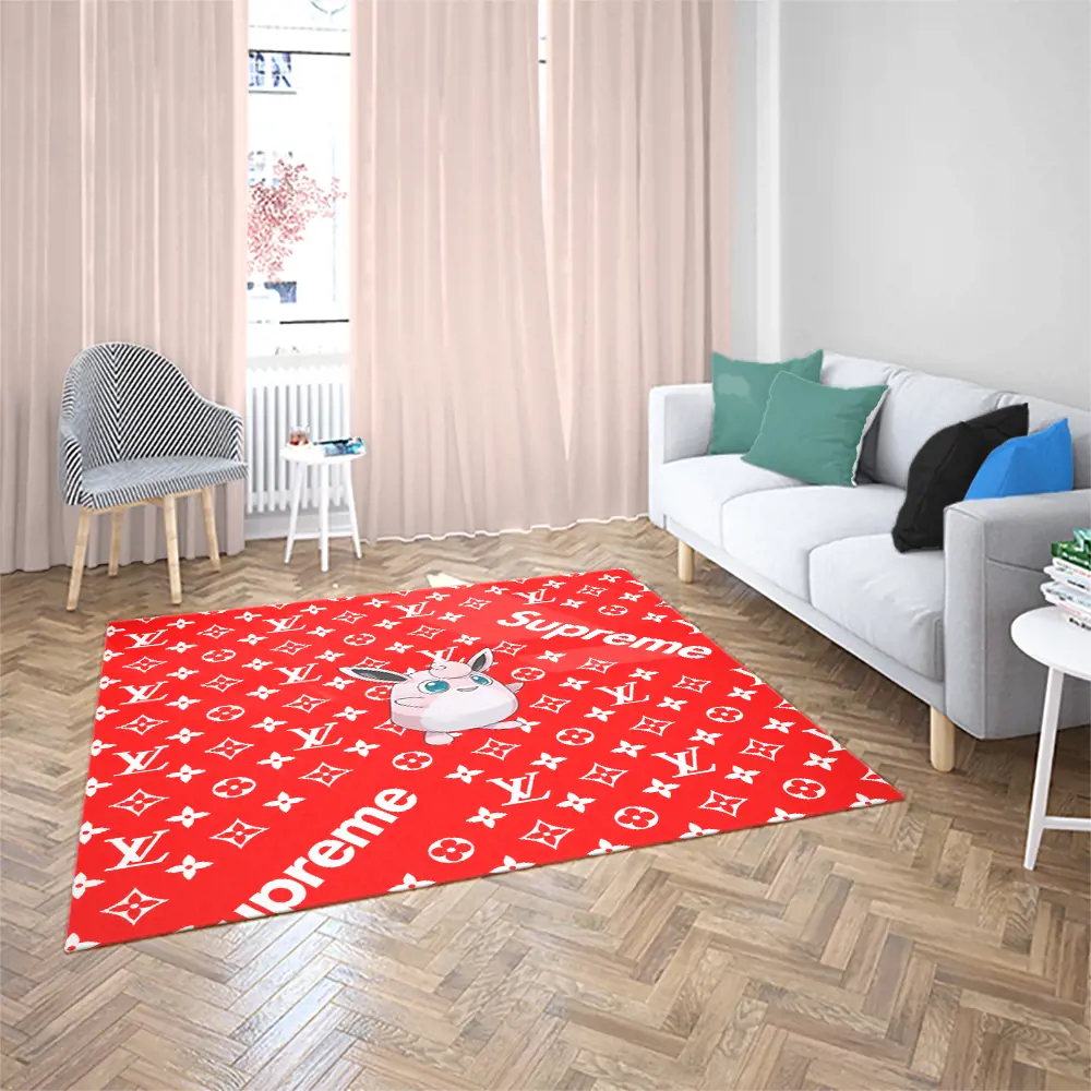 Luxurious rectangular carpet pokémon wigglytuff louis vuitton supreme